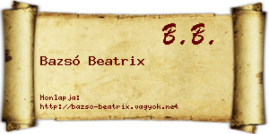 Bazsó Beatrix névjegykártya